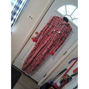 Poof New York Pajama Hooded One Piece Pj's Merry Christmas Bulldog